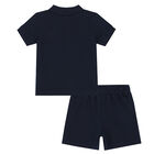 Younger Boys Navy Logo Shorts Set, 1, hi-res