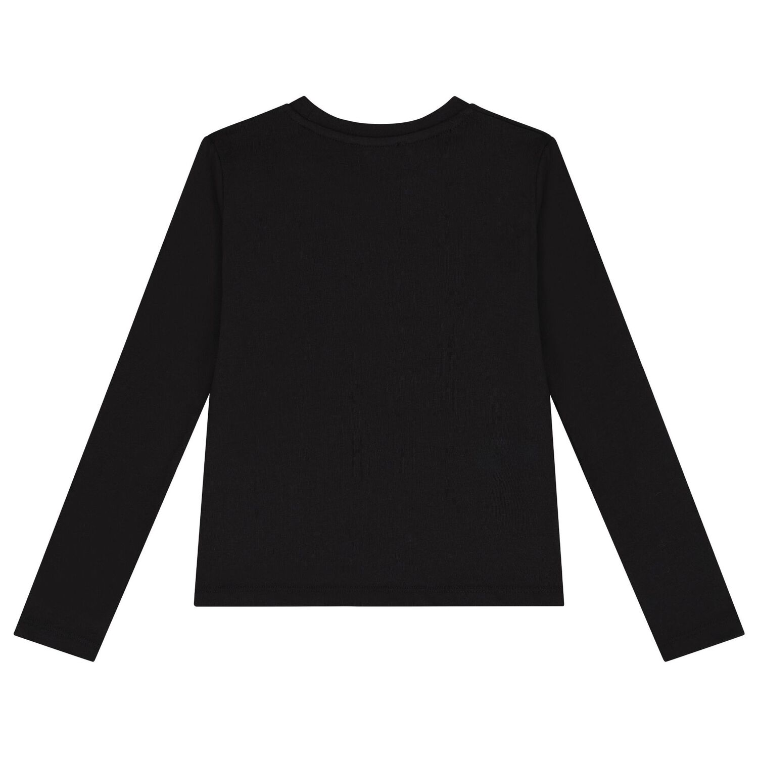 Girls Black Logo Long Sleeve Top, 1, hi-res image number null