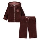 Younger Girls Burgundy Logo Tracksuit, 1, hi-res