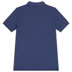 Boys Navy Blue Logo Polo Shirt, 1, hi-res