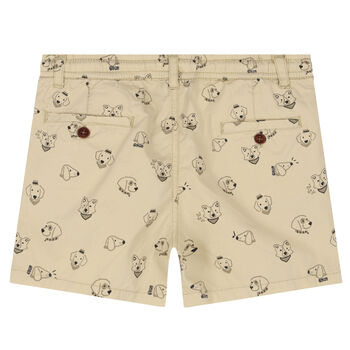 Younger Boys Beige Cotton Shorts