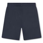 Boys Navy Blue Logo Shorts, 5, hi-res