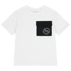Boys White Logo T-Shirt, 1, hi-res