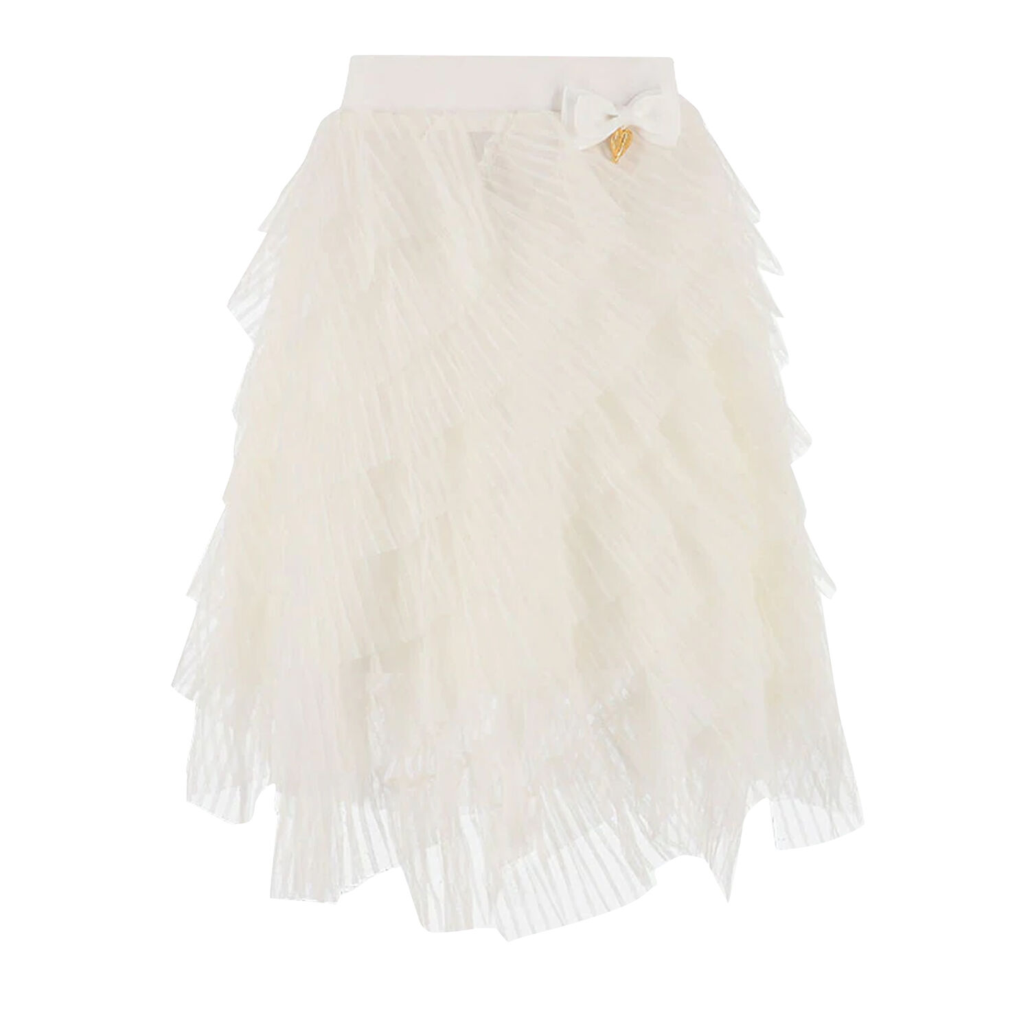 Girls White Tulle Skirt, 3, hi-res