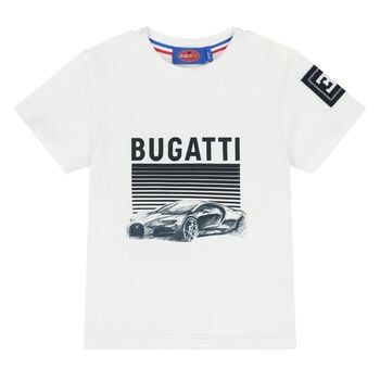 تي شيرت أولاد بالشعار باللون الأبيض