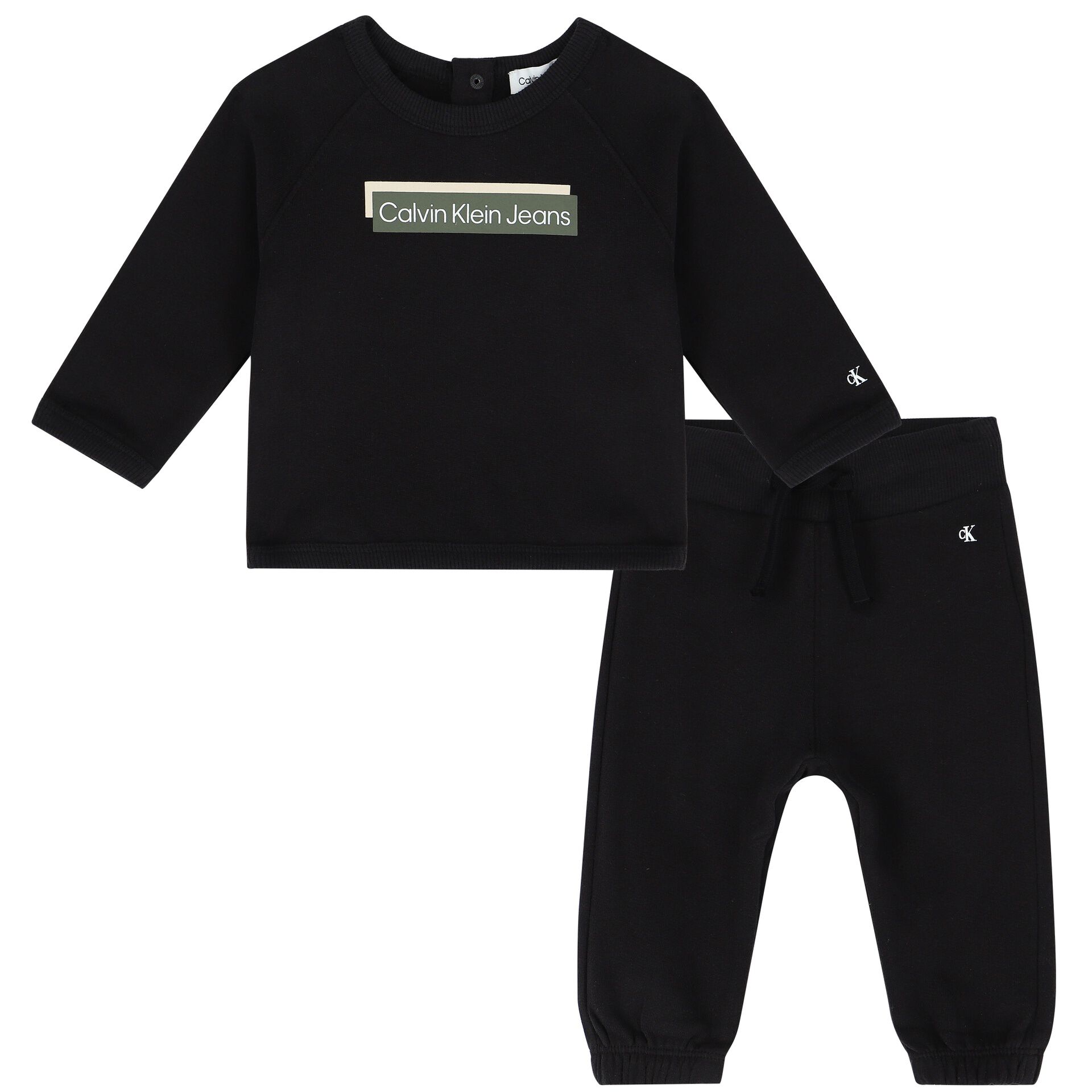 Calvin Klein Baby Boys Black Logo Tracksuit Junior Couture QA