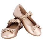 Girls Rose Gold Bow Shoes, 1, hi-res