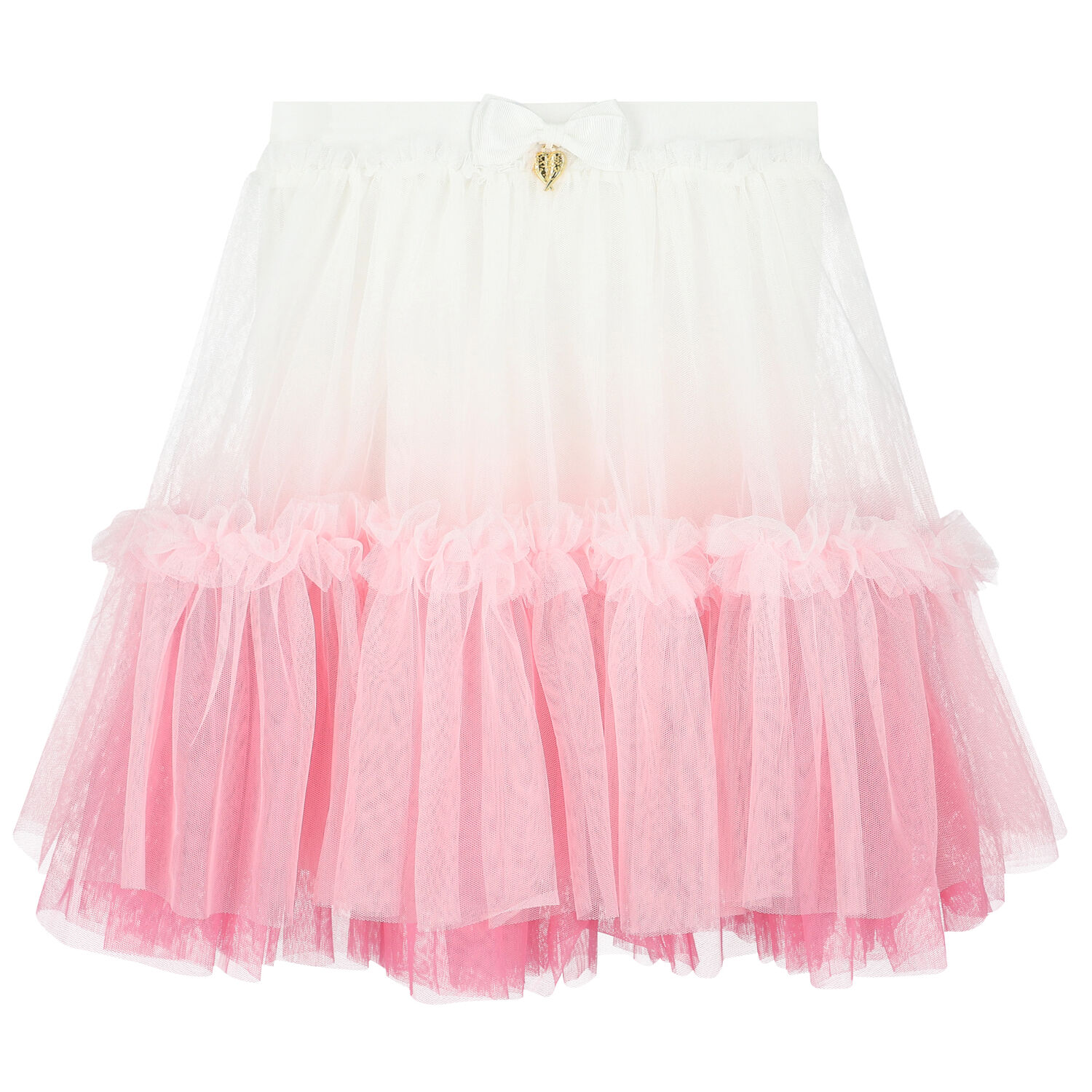 Girls White & Pink Ombre Tutu Skirt, 1, hi-res