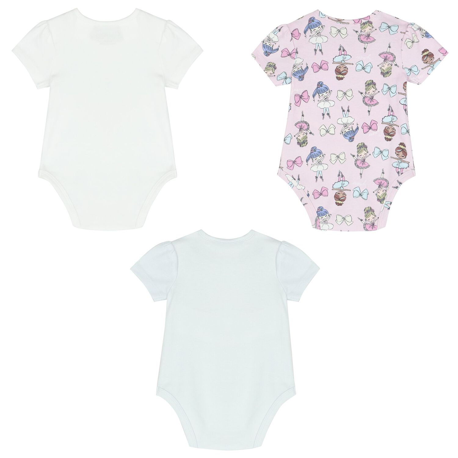 Baby Girls White, Grey & Purple Bodysuits ( 3-Pack ), 1, hi-res