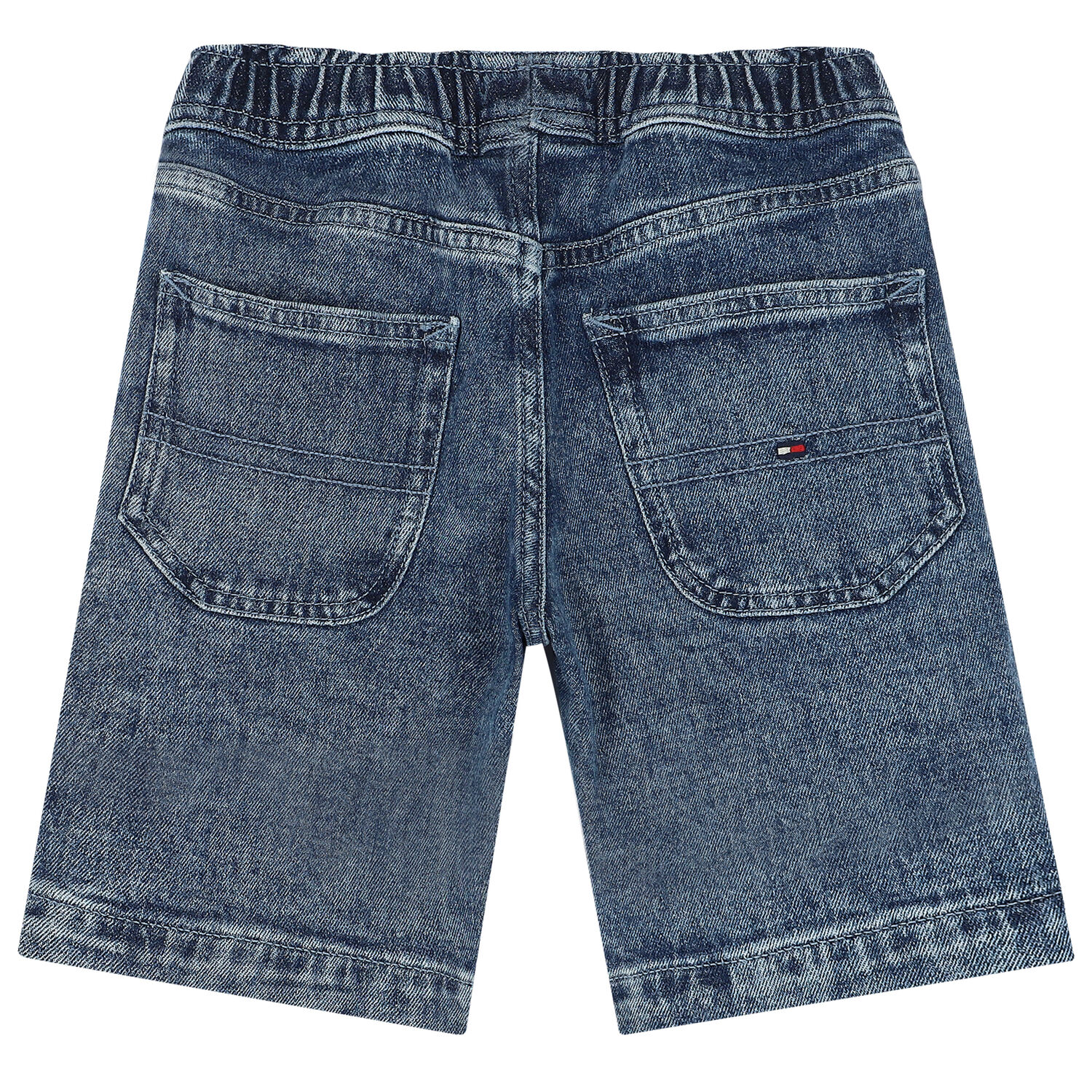 Boys Blue Logo Denim Shorts, 1, hi-res