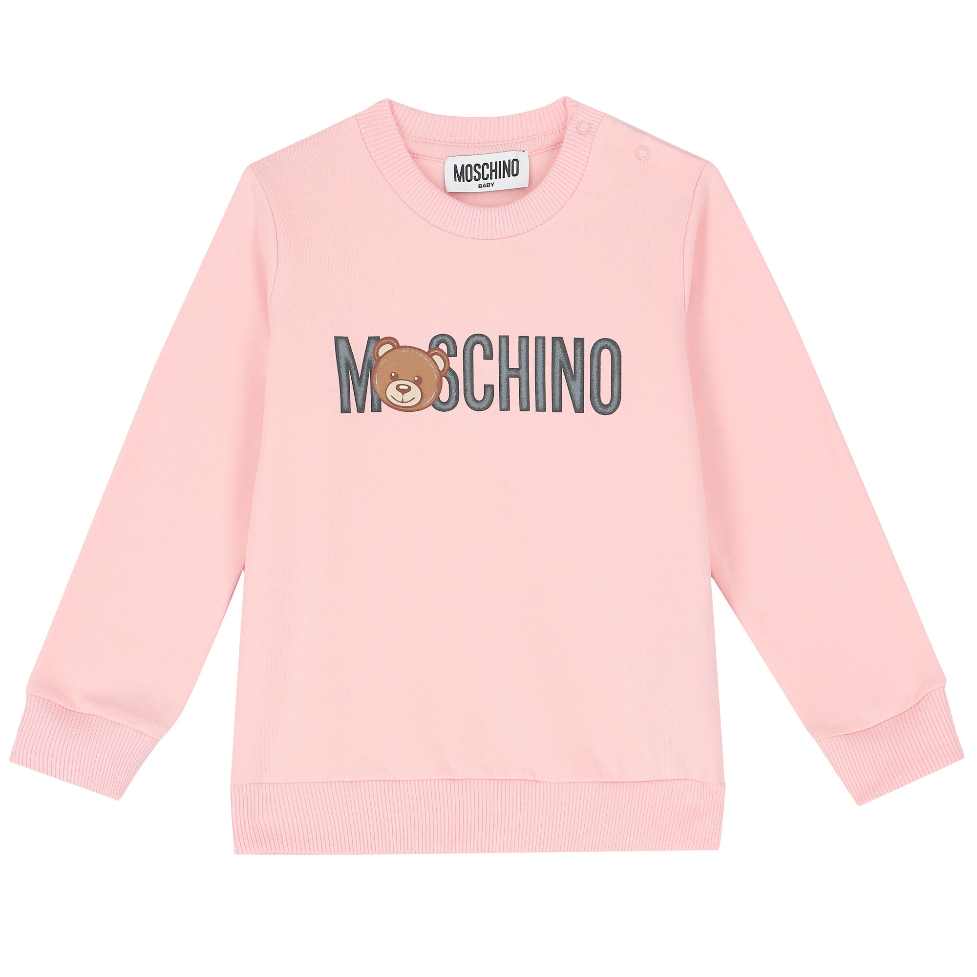 Moschino Pink Teddy Logo Sweatshirt Junior Couture QA