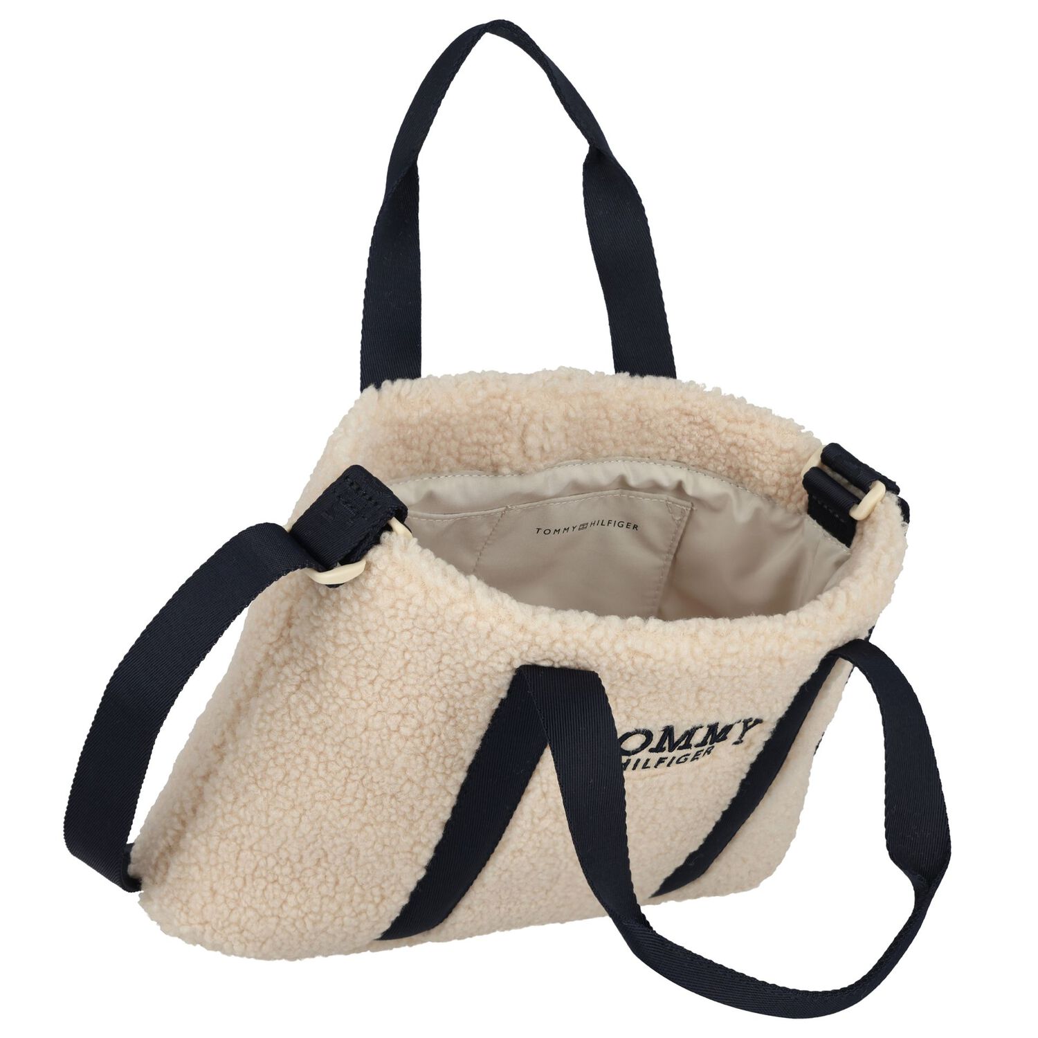 Girls Ivory Sherpa Fleece Tote Bag, 1, hi-res