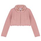 كارديجان للبنات بياقه من الفرو باللون الوردى , 1, hi-res