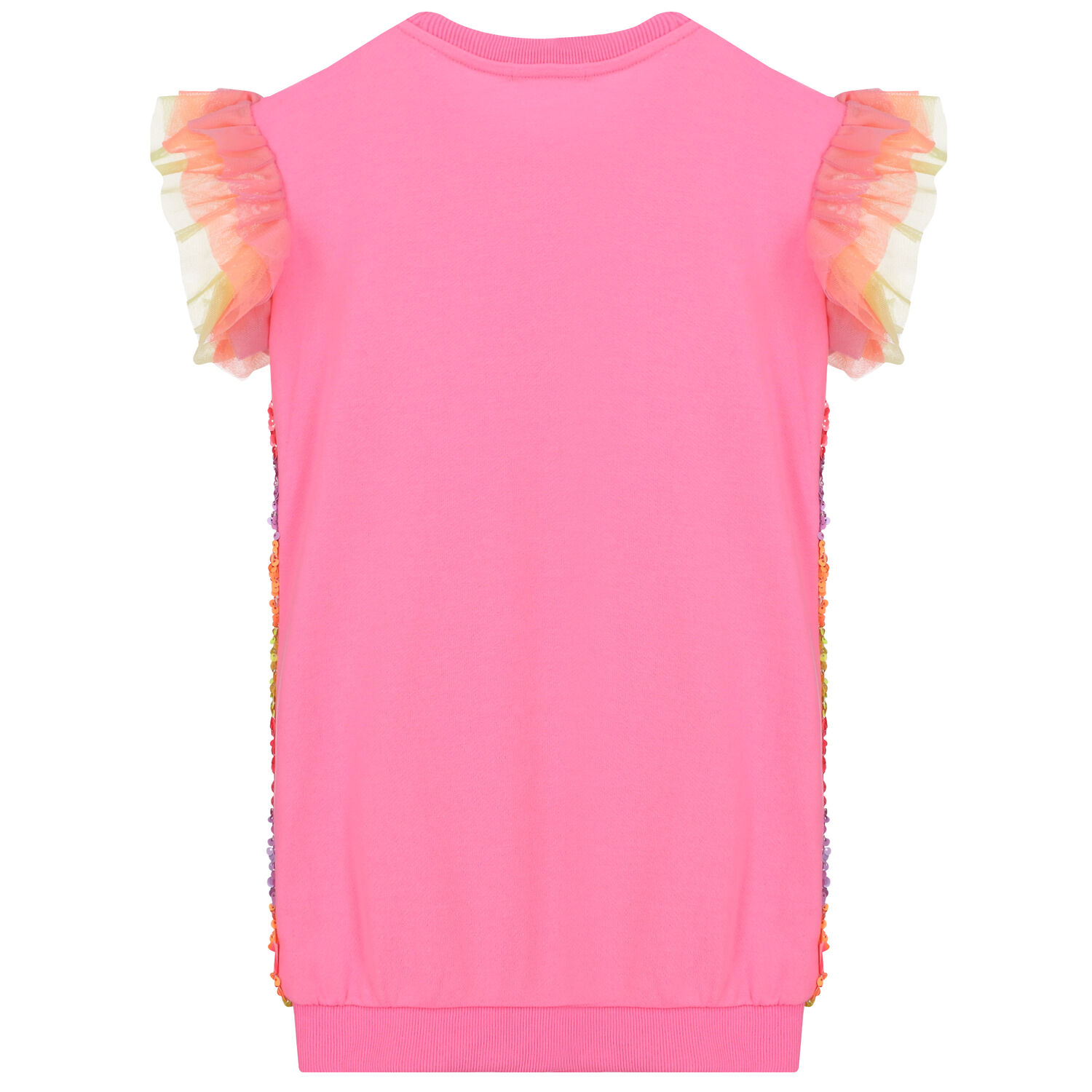Girls Pink Sequin Sweatshirt Dress, 1, hi-res