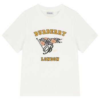 Boys Ivory Logo Flag T-Shirt