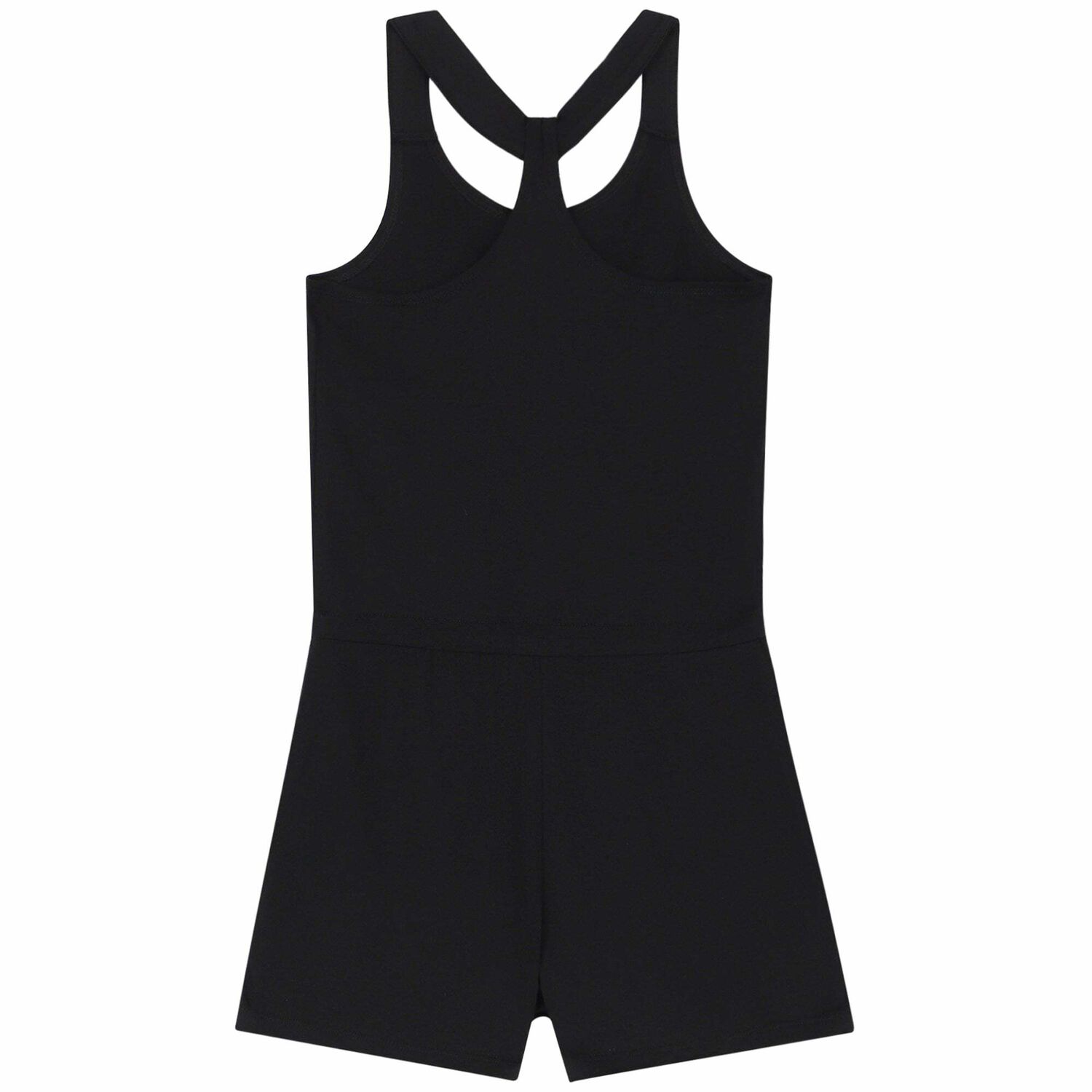 Girls Black Logo Playsuit, 1, hi-res