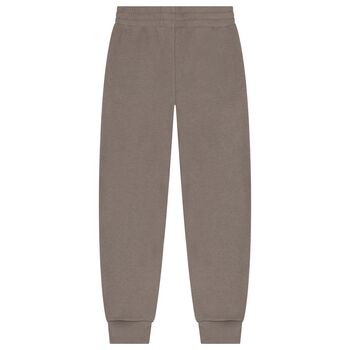 Girls Beige Logo Joggers