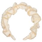 Girls Beige Lavinia Beaded Headband, 4, hi-res