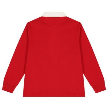 Boys Red Triple Pony Logo Polo Shirt