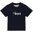 Baby Boys Navy Blue Logo Shorts Set, 1, hi-res