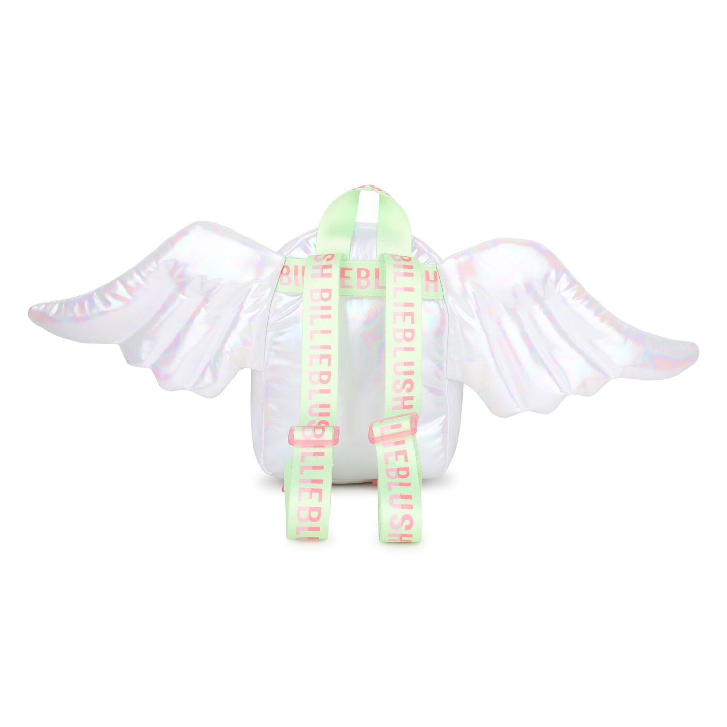 Girls Silver Iridescent Logo Backpack, 1, hi-res