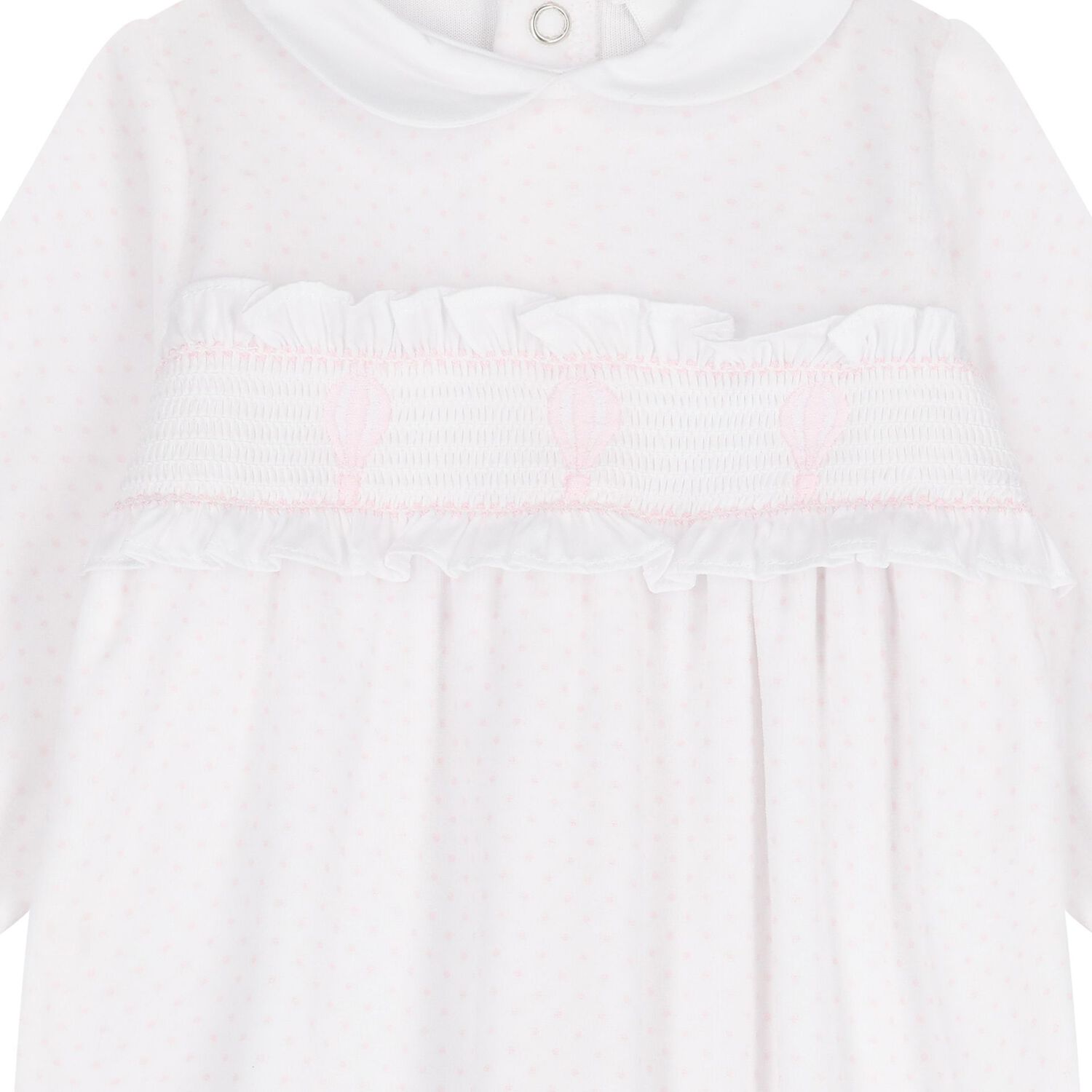Baby Girls White & Pink Dots Babygrow, 2, hi-res