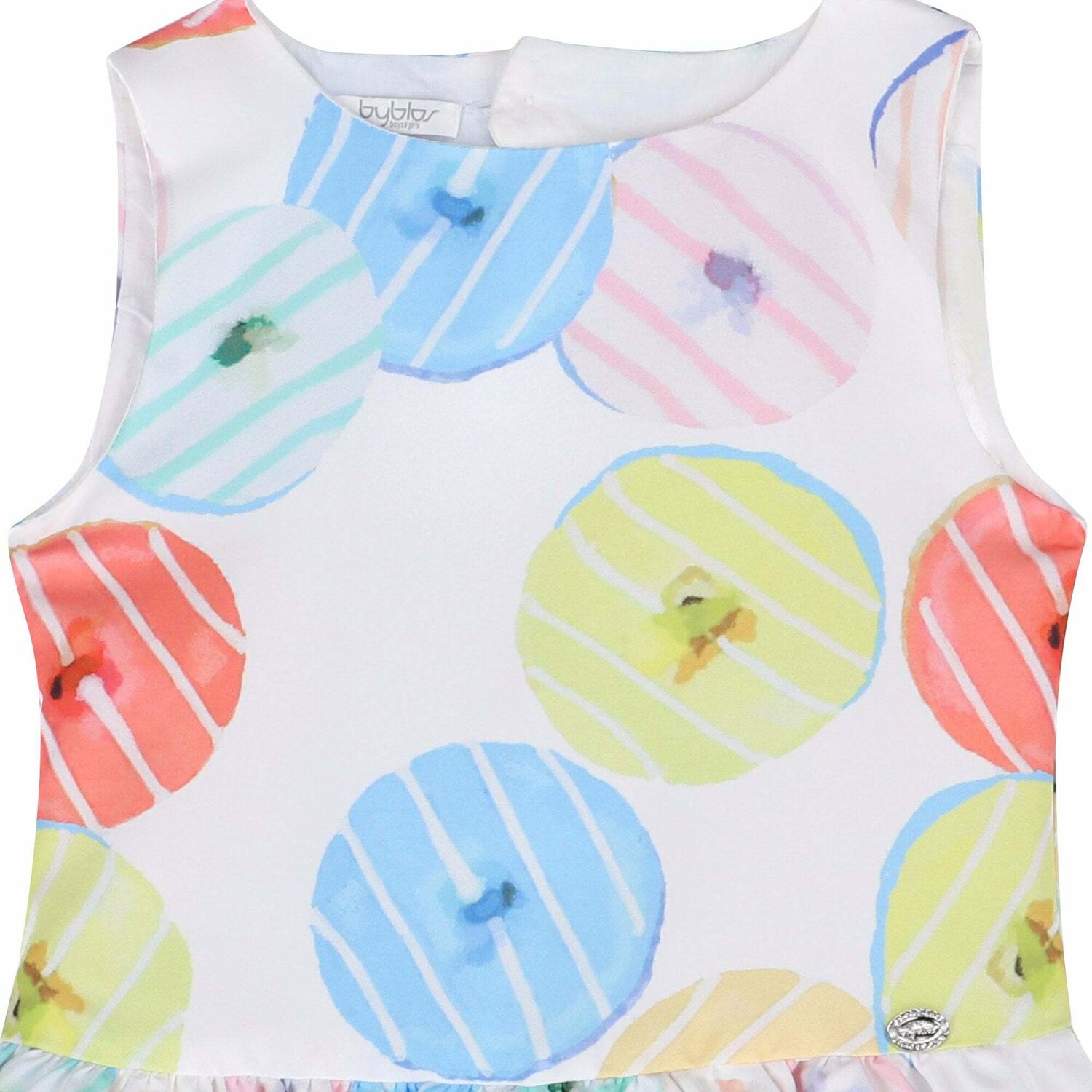 فستان بناتي مطبع باللون الابيض, 1, hi-res image number null