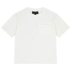 Boys White & Navy Blue Logo Shorts Set, 1, hi-res