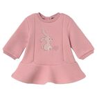 Baby Girls Pink Bunny Quilted Dress, 2, hi-res