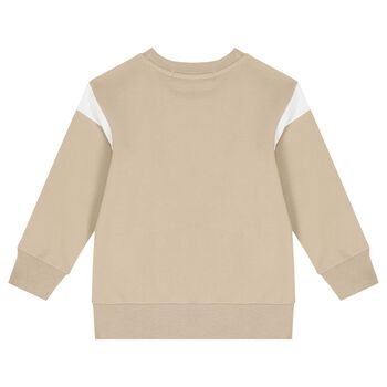 Boys Beige Logo Sweatshirt