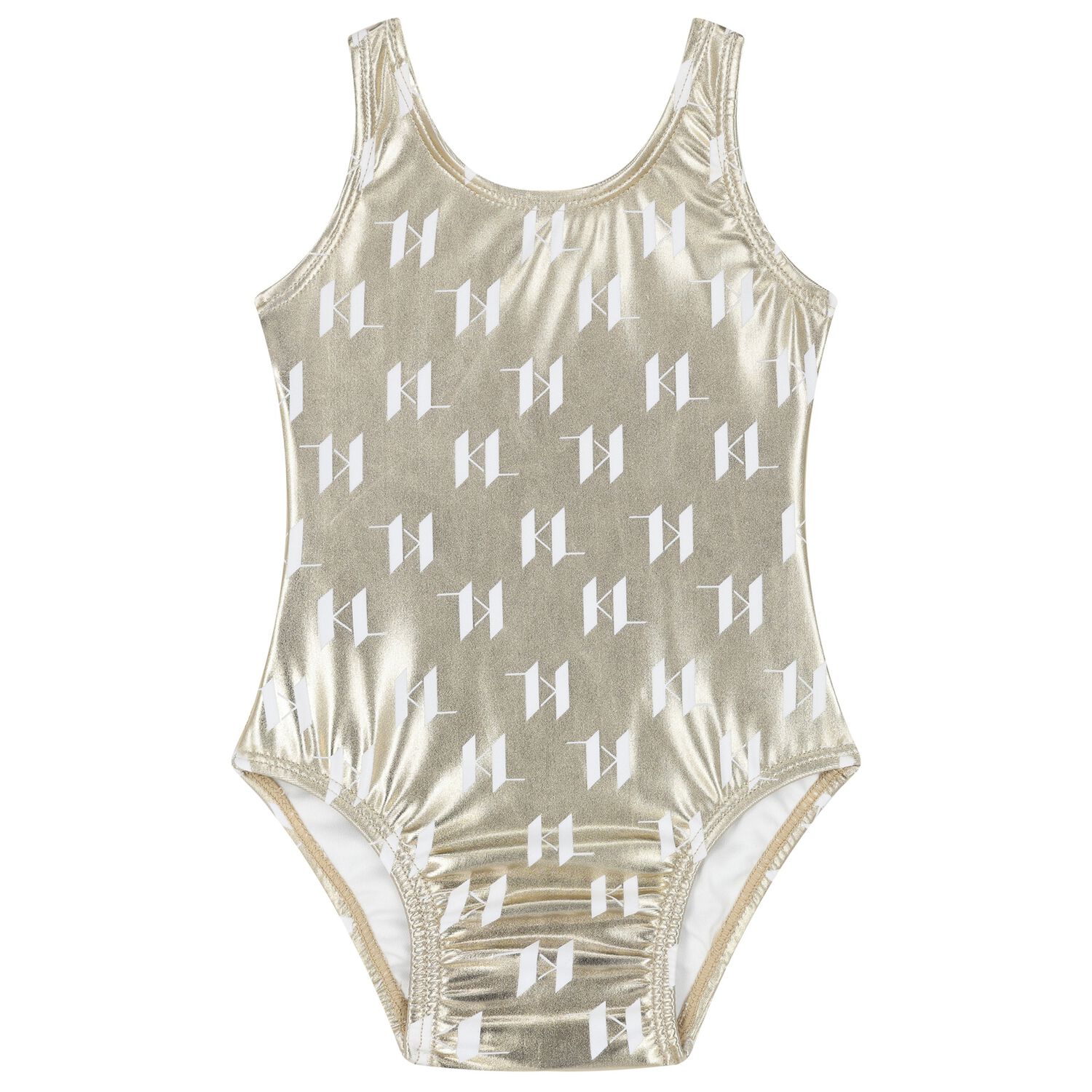 Girls Gold Logo Swimsuit, 1, hi-res image number null