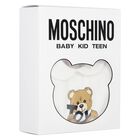 طقم هدايا افرول بالشعار بطبعه تيدى بير باللون الابيض, 1, hi-res