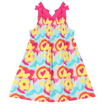 Girls Pink & Yellow Floral Dress