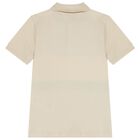 Boys Beige Logo Polo Shirt, 1, hi-res