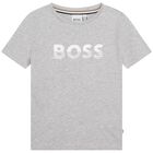 Boys Grey Logo T-Shirt, 4, hi-res