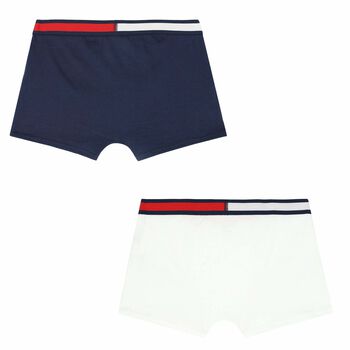 White & Navy Boxer Shorts (2 Pack)