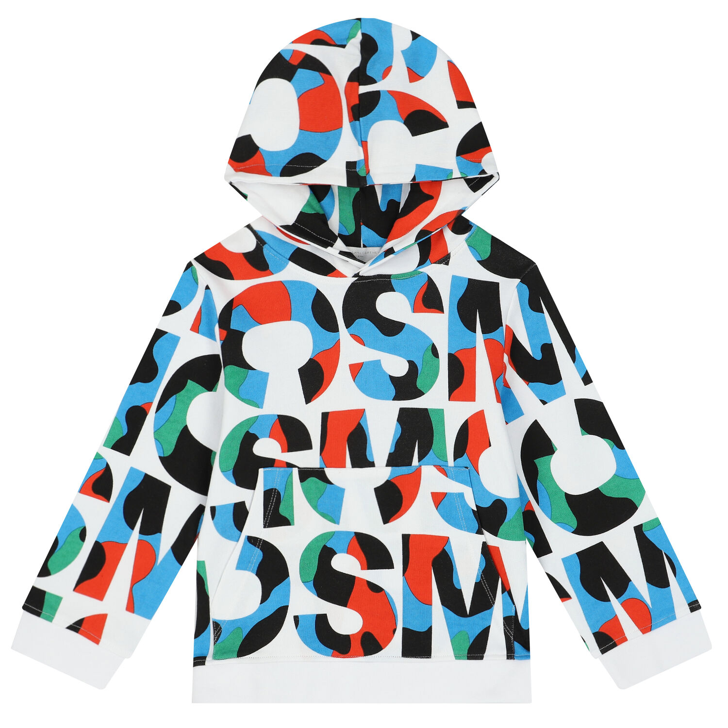 Boys White Logo Hooded Top, 1, hi-res