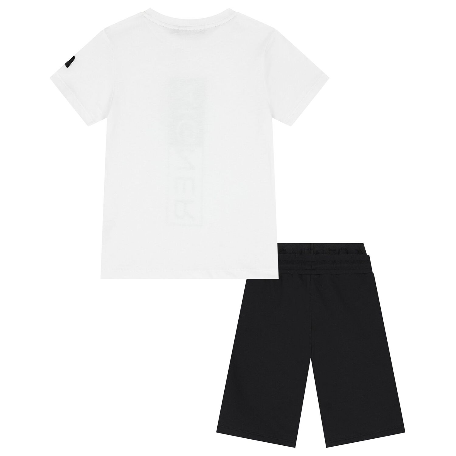 Boys White & Black Logo Shorts Set, 1, hi-res image number null