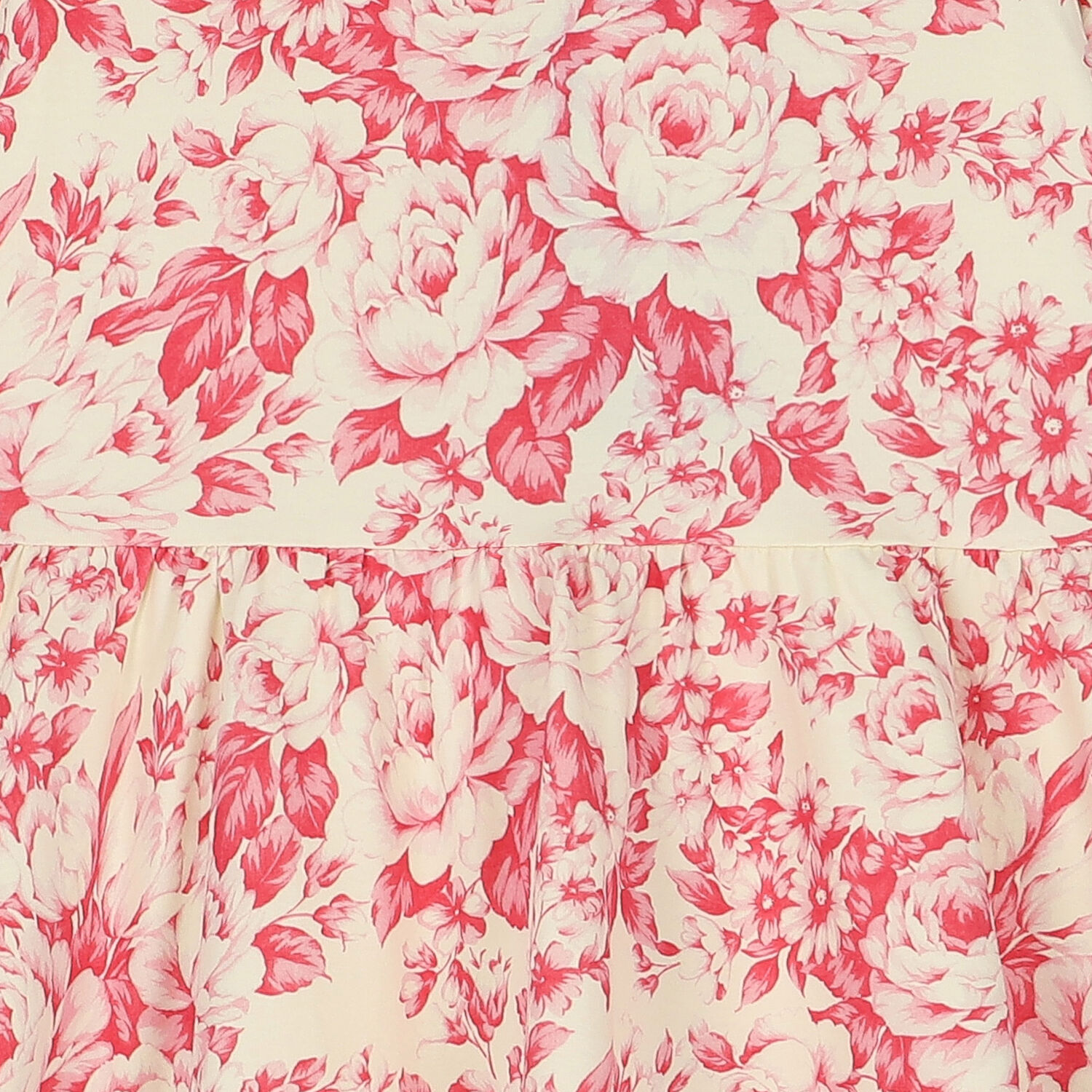 فستان بنات بالزهور باللون العاجى والوردى, 1, hi-res