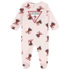 بدلة أطفال مزينة بشعار دب تيدي للبنات باللون الوردي, 1, hi-res