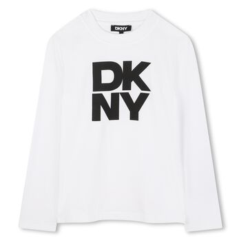 White Logo Long Sleeve Top