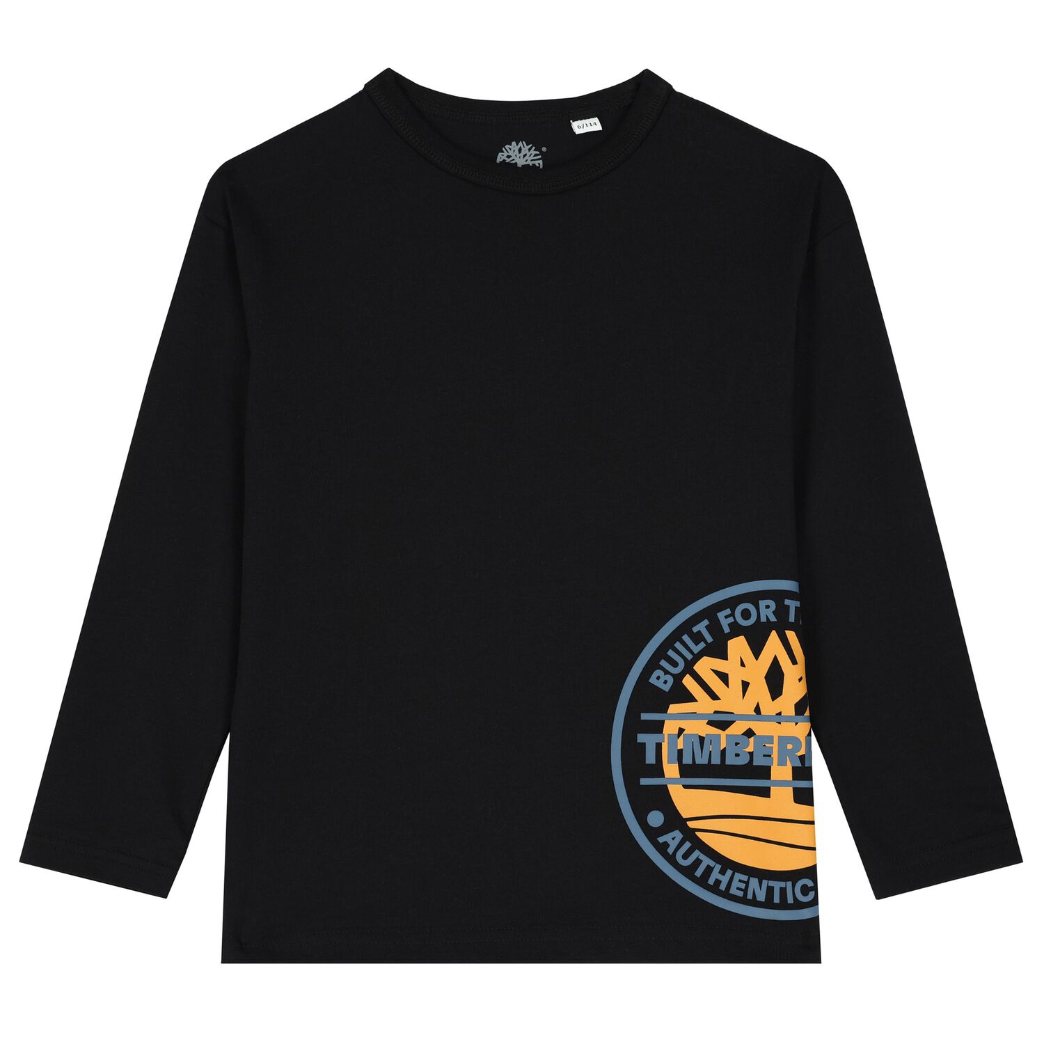 Boys Black Logo Long Sleeve Top, 1, hi-res