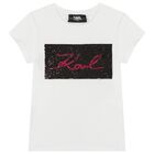 Girls White Logo T-Shirt, 2, hi-res