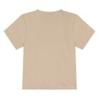Younger Boys Beige Logo T-Shirt, 1, hi-res