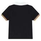 طقم أولاد شورت بولو باللون الأسود والبيج, 1, hi-res