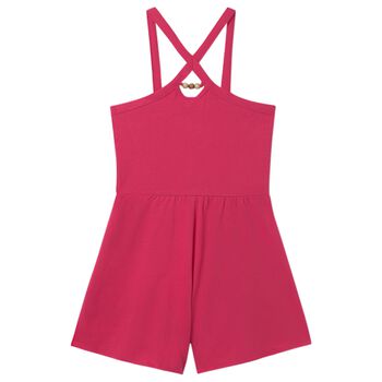 Girls Pink Criss Cross Strap Playsuit