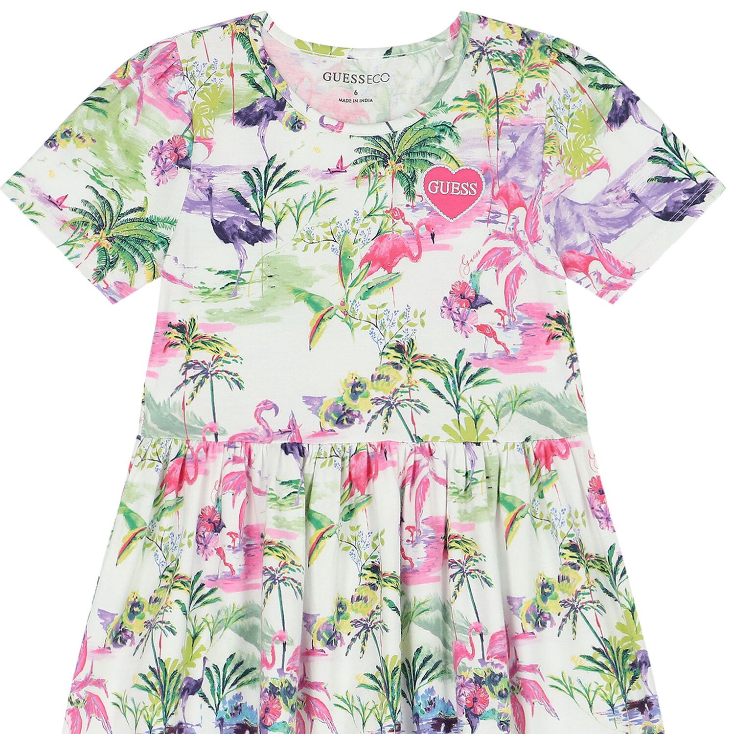 فستان بنات تيشيرت بطبعة نباتية, 1, hi-res image number null