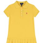 Girls Yellow Logo Polo Dress, 1, hi-res