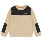 Boys Beige Logo Sweatshirt, 2, hi-res