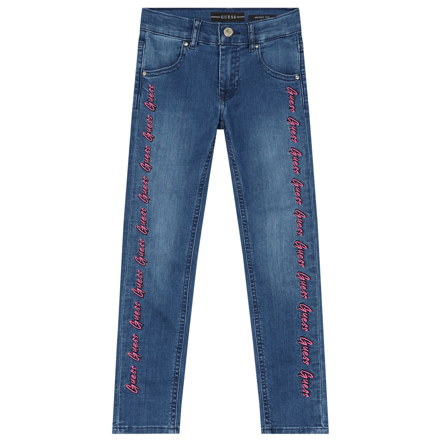 بنطلون جينز بنات  بالشعار باللون الأزرق, 1, hi-res image number null